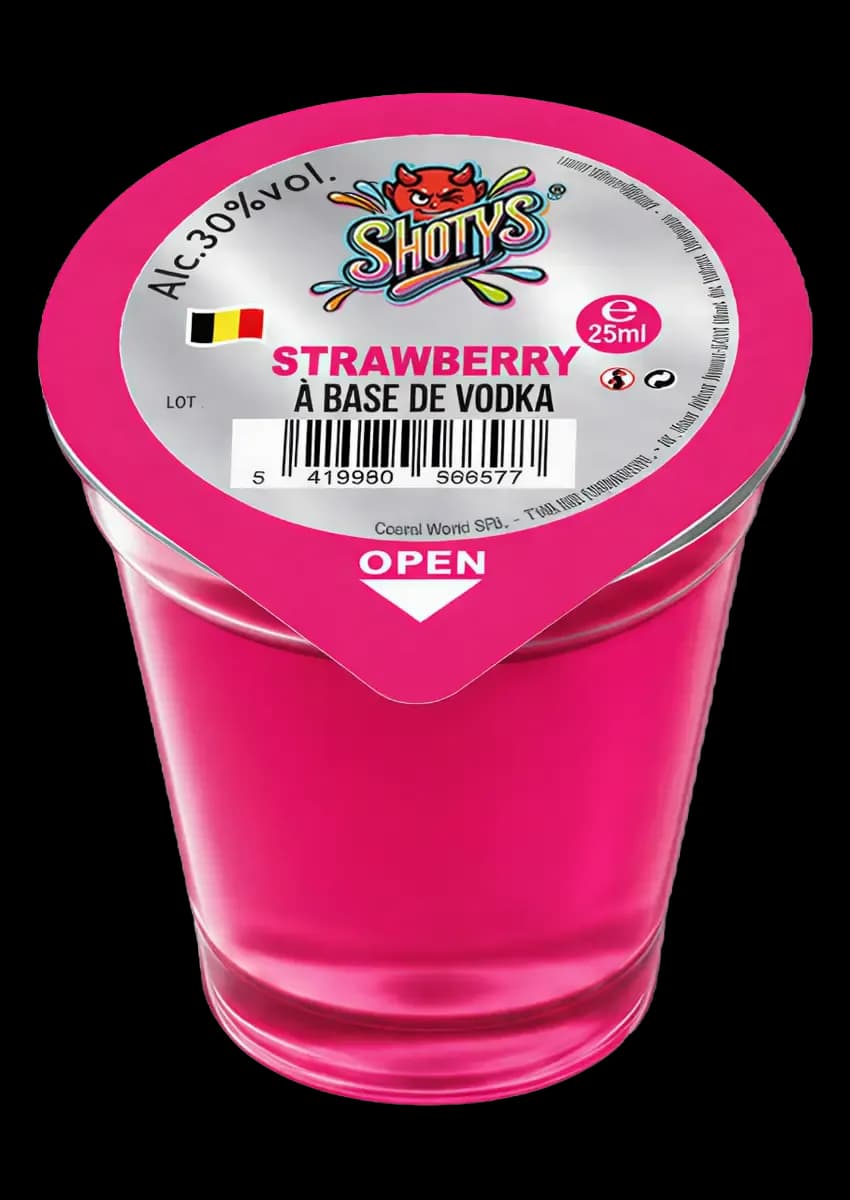 Vodka Strawberry, 25 ml Shotys shot